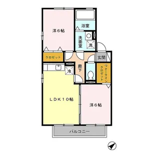 シャルマン若杉 A【2階】の間取り
