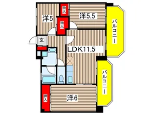 マンションヒルズ【1階】の間取り