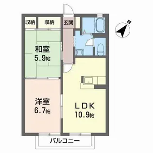 エターナルタウン D【2階】の間取り