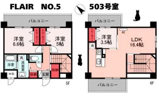 FLAIR NO.5(フレアーナンバー5)【5階】の間取り