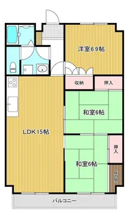 マリオン城乾【4階】の間取り