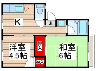 フラットフォー【1階】の間取り