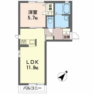 クラリタ富士前【2階】の間取り
