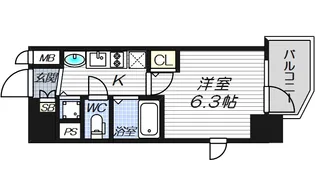 エスライズ梅田東【7階】の間取り