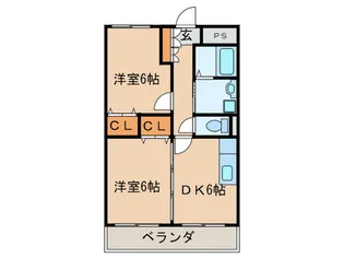 エスポワ-ル みち【3階】の間取り