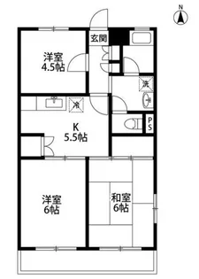 第2橘ハイツ【4階】の間取り