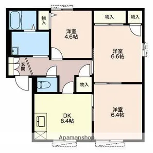 旭前フレグランス B【1階】の間取り
