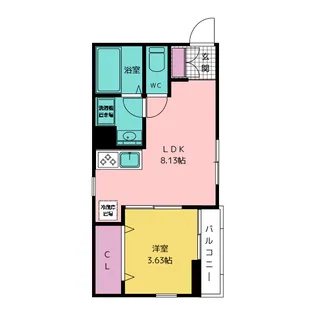 リーブルファイン三条【1階】の間取り