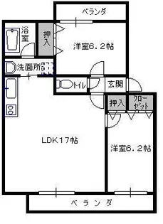 ポコ・ア・ポコB棟【1階】の間取り
