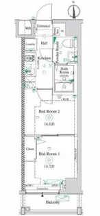 アンベリールマーロ北綾瀬II【2階】の間取り