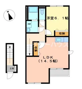 グランディール田彦【2階】の間取り