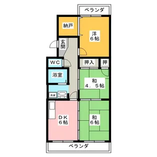 ジュネス仲島【3階】の間取り