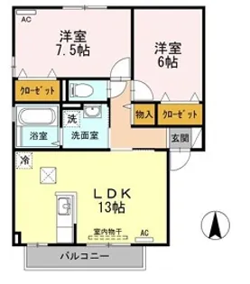 シャトーショコラB【1階】の間取り