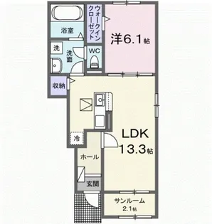 ラフィーネKIII【1階】の間取り