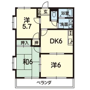 エムズヒルA【1階】の間取り