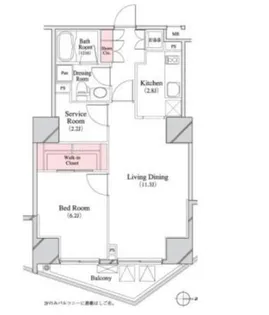 パークキューブ八丁堀【7階】の間取り