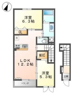 ゴーリュー・駅家【2階】の間取り