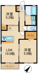 アソシアコート【1階】の間取り