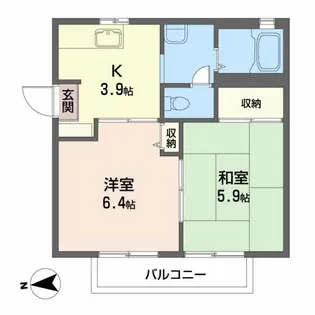 グランバリエB【1階】の間取り