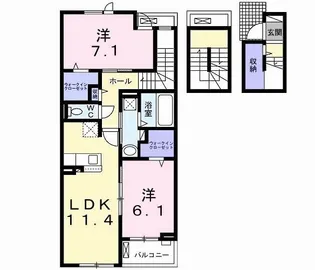 Per Sempre横浜II【3階】の間取り