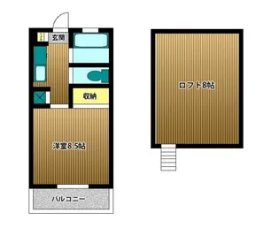 ハピネス行徳【2階】の間取り