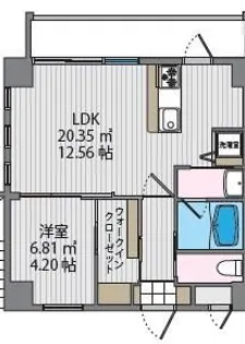 リバーズ宮里【3階】の間取り