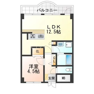 YKハイツ西明石北【2階】の間取り