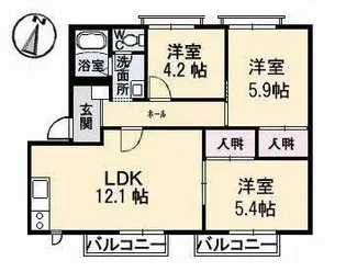 フレグランス片山【2階】の間取り