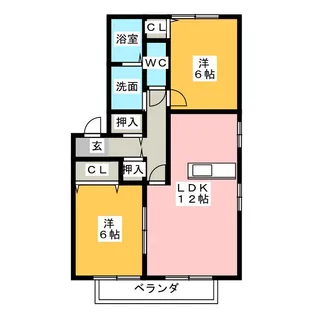 プランタンS A棟【2階】の間取り