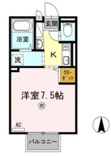 ウエストパレス B【2階】の間取り