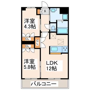 KANNA-KAMUI【5階】の間取り