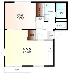 コーポ東A棟 リノベーション【1階】の間取り