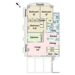第二芦田マンション【6階】の間取り