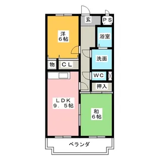 アーバン美濃川【2階】の間取り