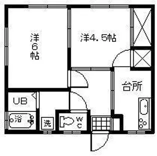YYコーポA棟【2階】の間取り