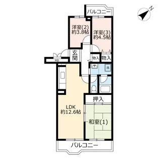 UR大津ヶ丘第二【3階】の間取り