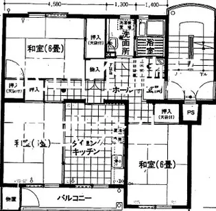 鎌ヶ谷グリーンハイツ33号棟【3階】の間取り