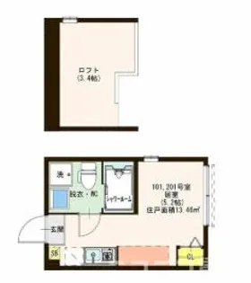 ハーモニーテラス西新小岩【1階】の間取り