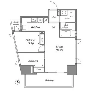 CAVANA+麻布台【12階】の間取り