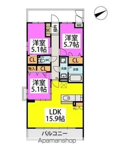 ステラガーデン【5階】の間取り