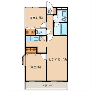 リリーガーデン【2階】の間取り