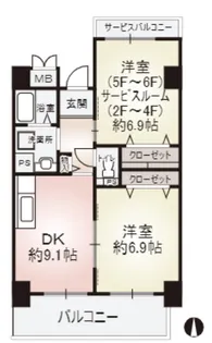 ノーブルコート【6階】の間取り