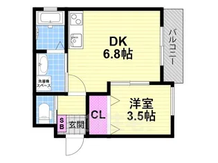 ア・マーレ中鴻池【3階】の間取り