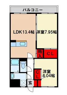 ピュアザ北ノ橋【4階】の間取り