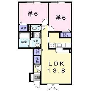 サニーハイツ・モア【1階】の間取り