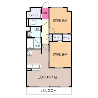 K コンフォート【5階】の間取り