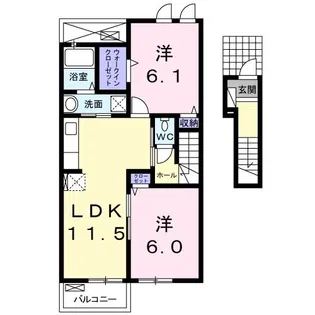 メゾン・ド・ソレイユKM I【2階】の間取り