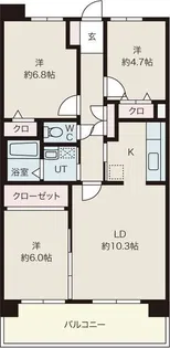 サンコート桃花台A棟【8階】の間取り