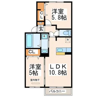 グリーンウッド立田【2階】の間取り