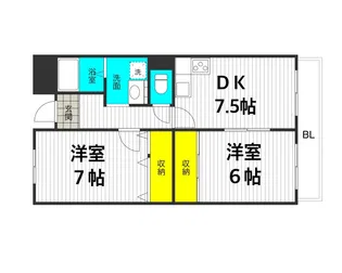 ピュアネスDoi【6階】の間取り